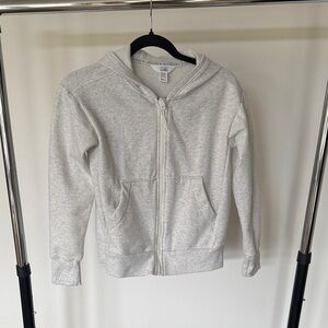 Athleta Kids Light Gray Zip-Up Hoodie